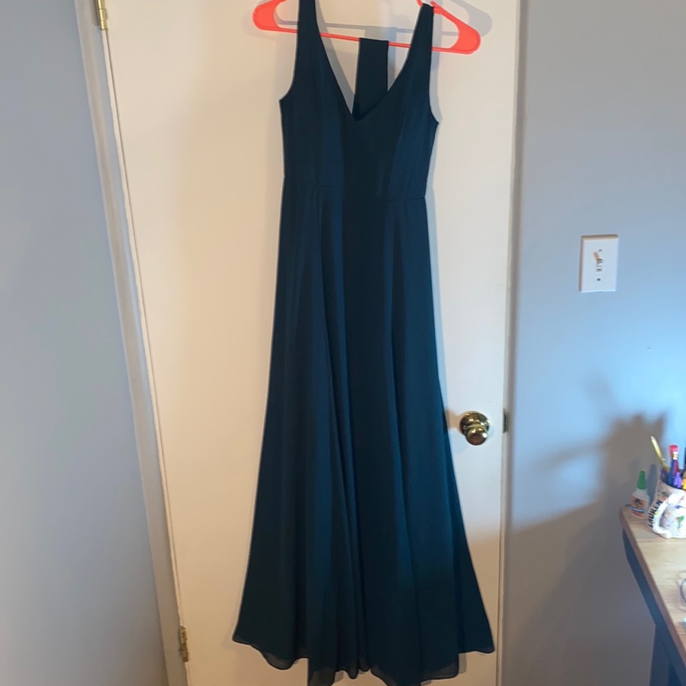 Show Me Your MuMu Jenn Maxi Dress - Deep Jade Chiffon Sz S